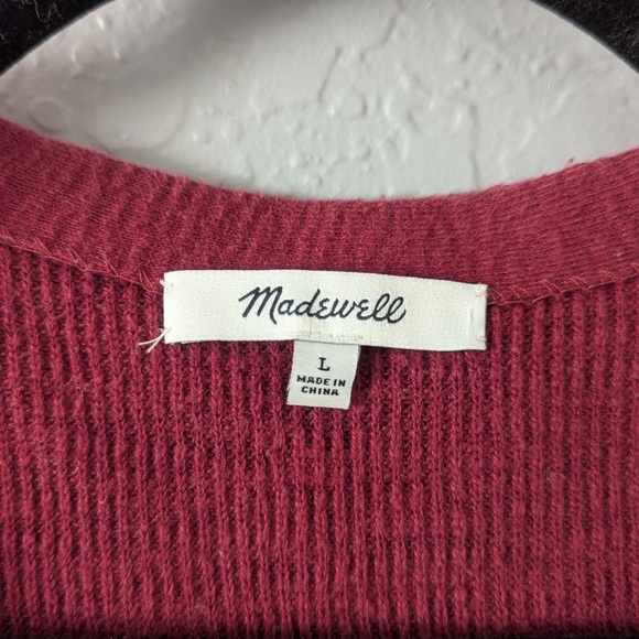 Madewell V-neck button-front cardigan Maroon Burgundy EUC - Picture 2 of 9